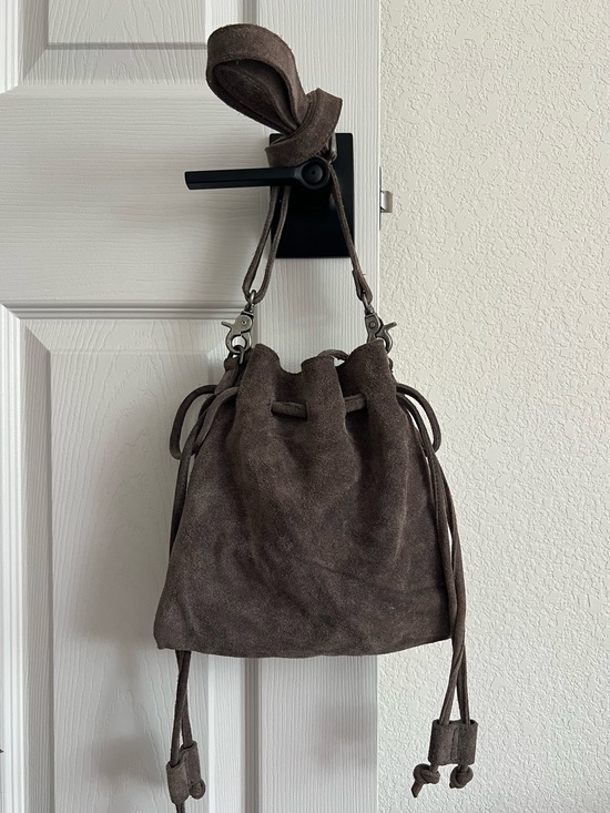 Free People Handbags - Free People Suede Drawstring Bucket Bag